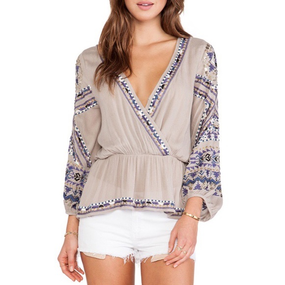 Free People Tops - Free People Boho Festival Embroidered Prairie Top